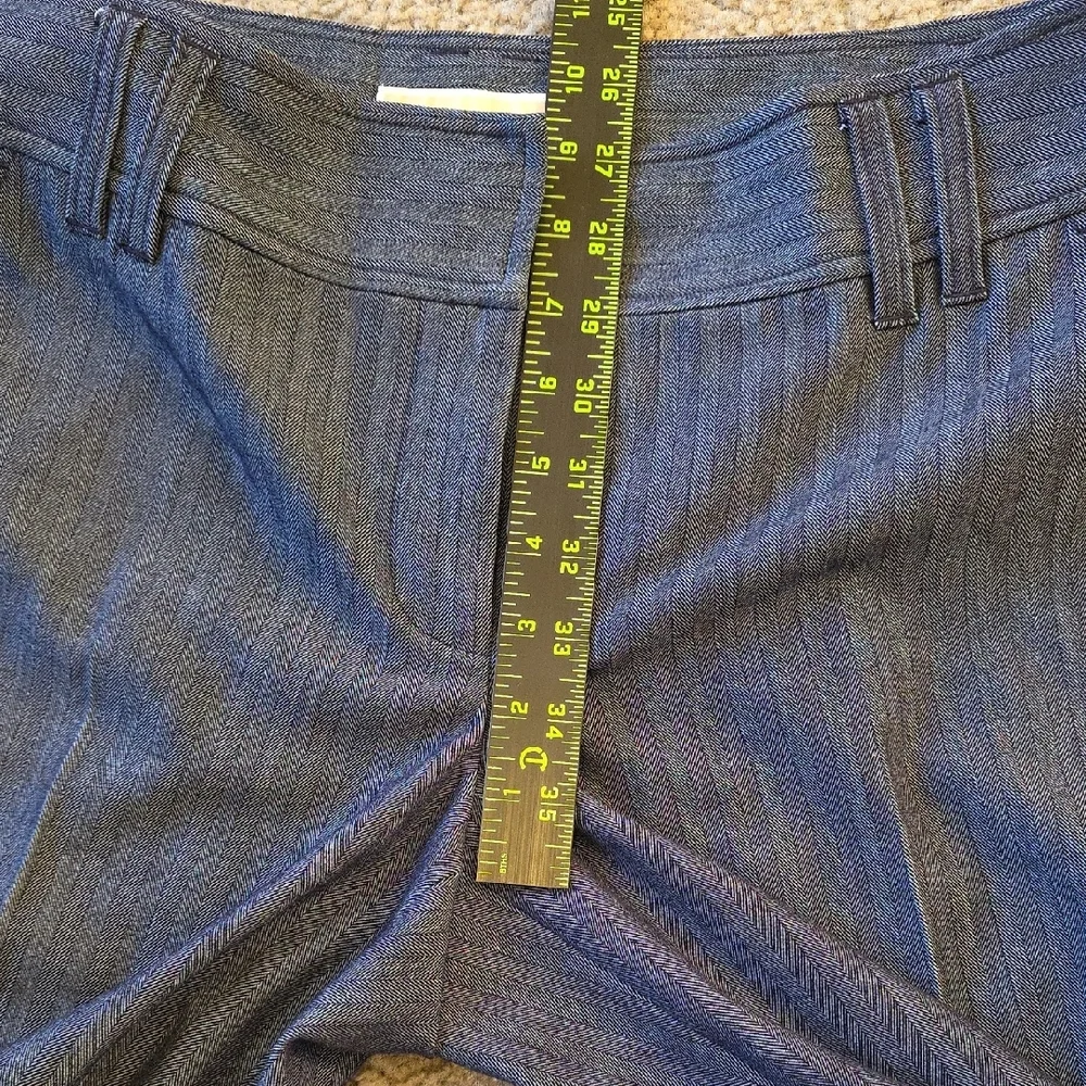 Michael Kors Blue Herringbone Wide Leg Hip Slung Pants 8